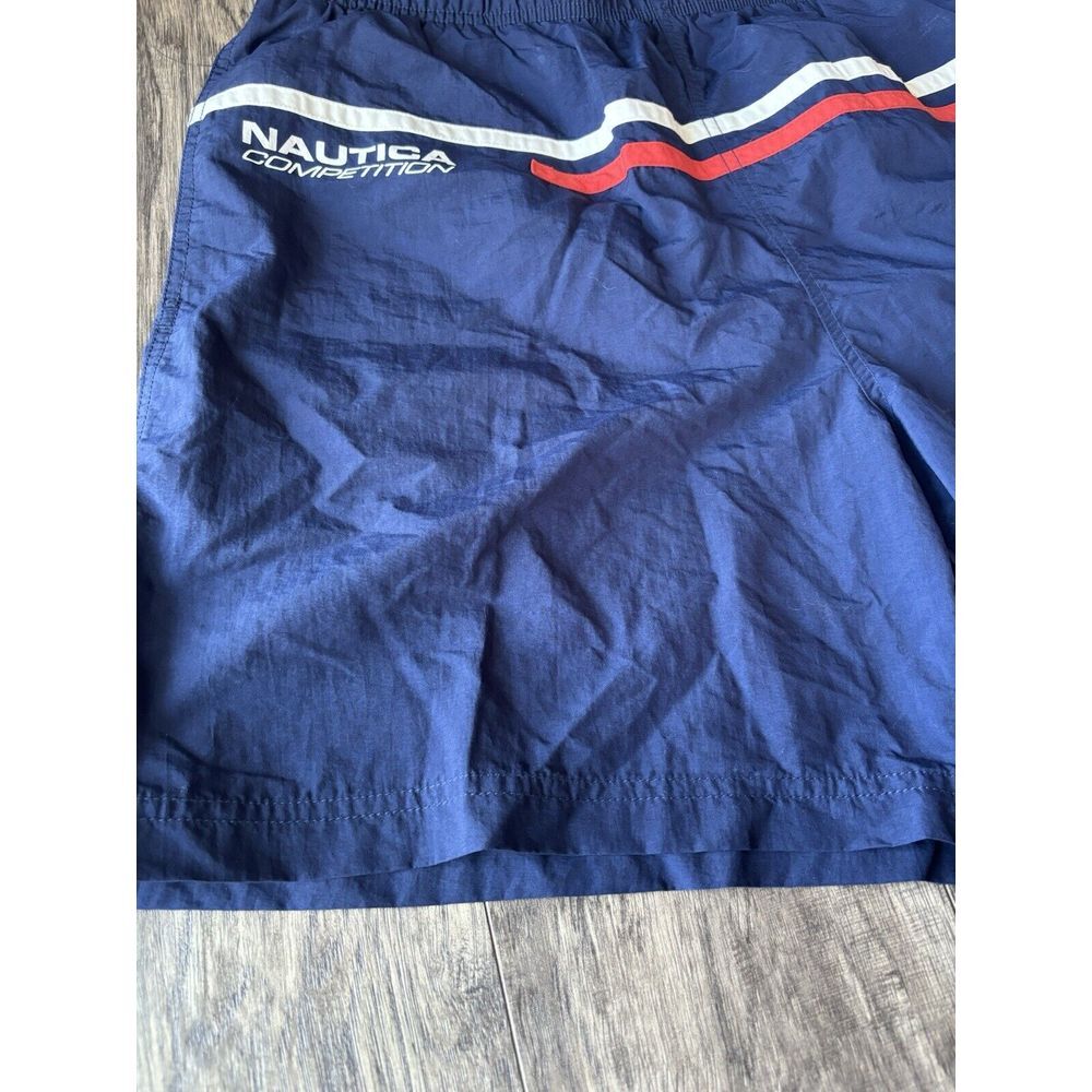 Men's L Large Nautica Competition Board Surf‎ Swim Shorts Blue / Orange Trunks - Picture 5 of 10